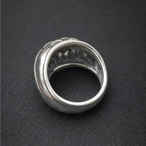 Chunky Thai Sterling Silver Woven Statement Ring 925 Size 6 - Picture 3 of 6